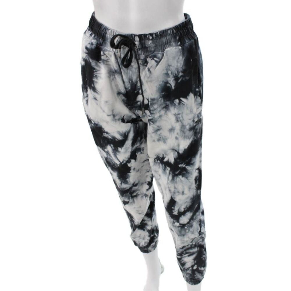 Running Bare Womens Tie Dye Jogger Pants Multicolor Cotton Drawstring Size 8